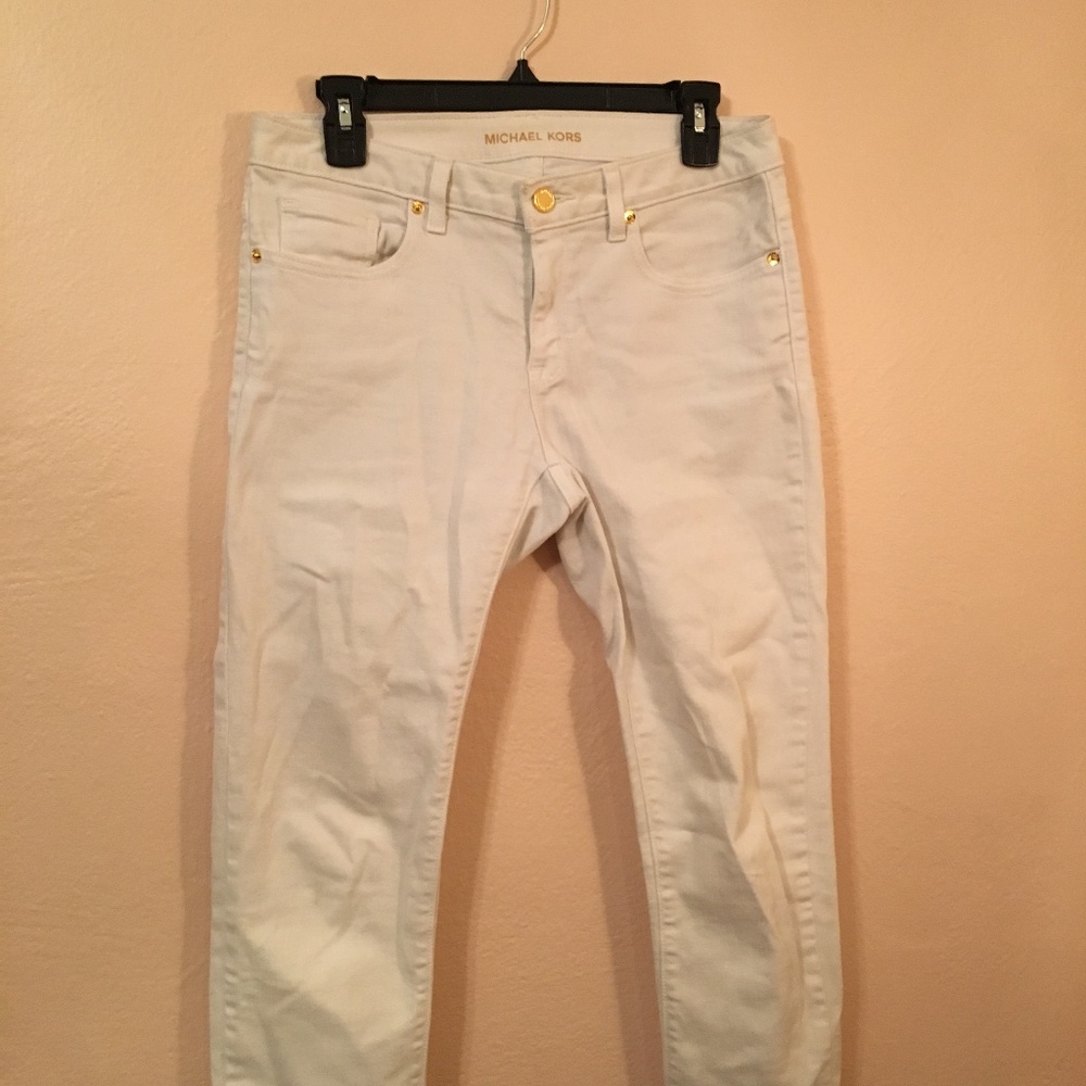 White denim capris